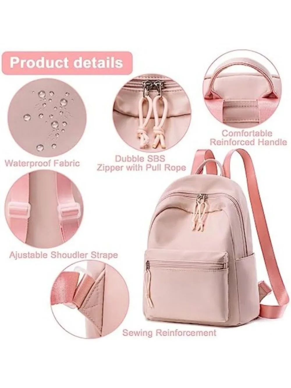 Water-Resistant Mini Backpack Purse for Women & Girls - Small Shoulder Bag for